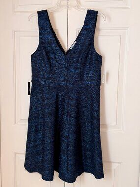 NWT Charlotte Russe dress, Black with blue detailing, size XL